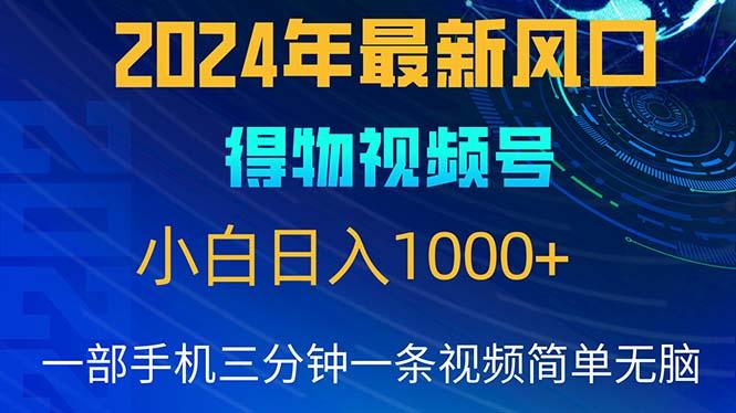 2024年5月最新蓝海项目，小白无脑操作，轻松上手，日入1000+-点子口袋网