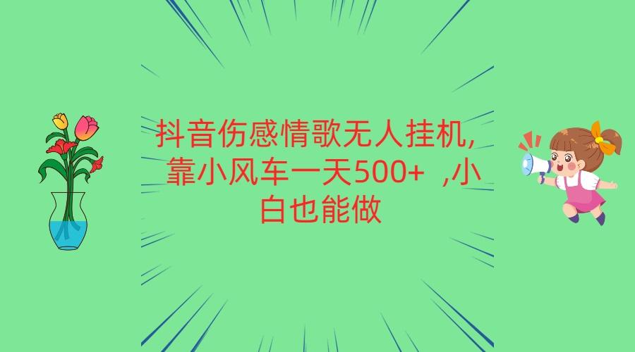 抖音伤感情歌无人挂机 靠小风车一天500+ 小白也能做-点子口袋网