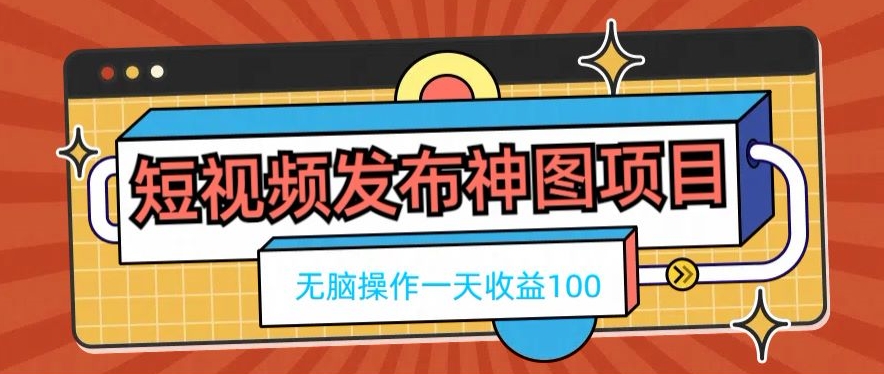 短视频发布神图项目，无脑操作，一天收益100-点子口袋网