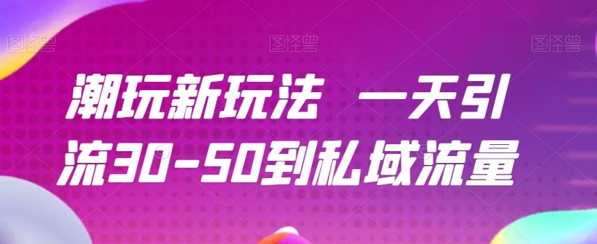 潮玩新玩法一天引流30-50到私域流量-点子口袋网
