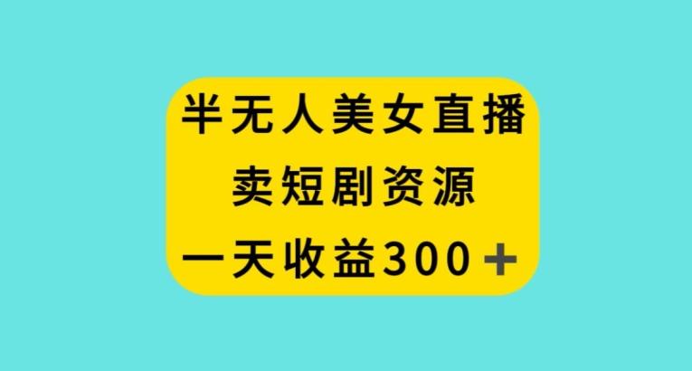半无人美女直播，卖短剧资源，一天收益300+【揭秘】-点子口袋网
