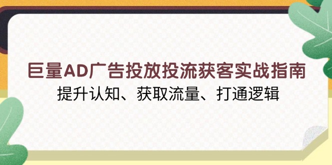 巨量AD广告投放投流获客实战指南，提升认知、获取流量、打通逻辑-点子口袋网
