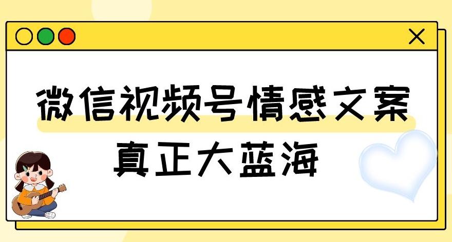 视频号情感文案，真正大蓝海，简单操作，新手小白轻松上手（教程+素材）【揭秘】-点子口袋网