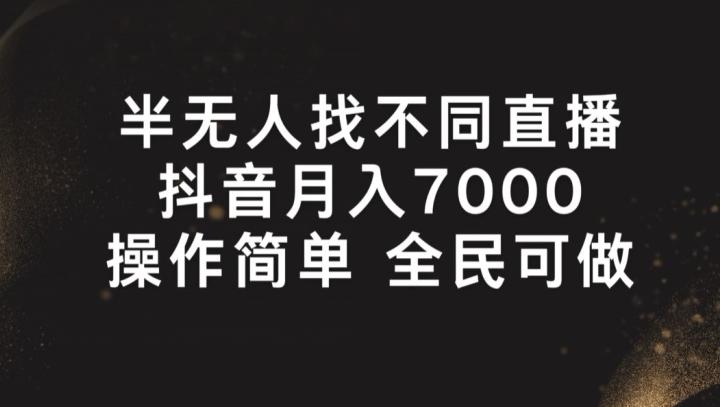 半无人找不同直播，月入7000+，操作简单 全民可做【揭秘】-点子口袋网