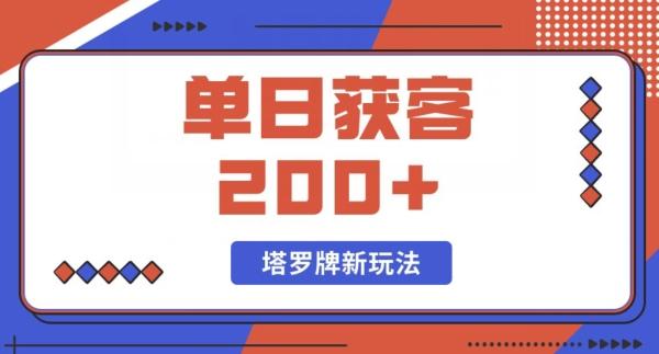 每日获客200+暴力塔罗牌玩法-点子口袋网