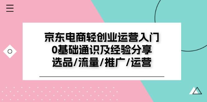 京东电商-轻创业运营入门0基础通识及经验分享：选品/流量/推广/运营-点子口袋网