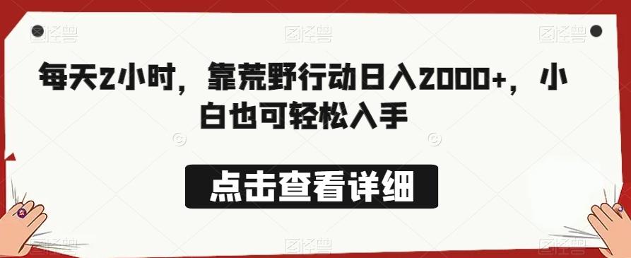 每天2小时，靠荒野行动日入2000+，小白也可轻松入手-点子口袋网