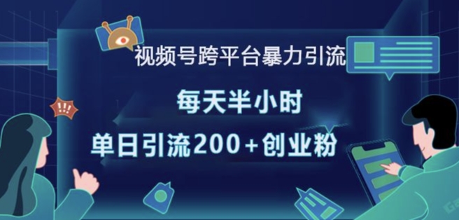 视频号跨平台暴力引流，每天半小时，单日引流200+精准创业粉-点子口袋网