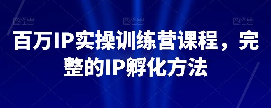 百万IP实操训练营课程，完整的IP孵化方法-点子口袋网