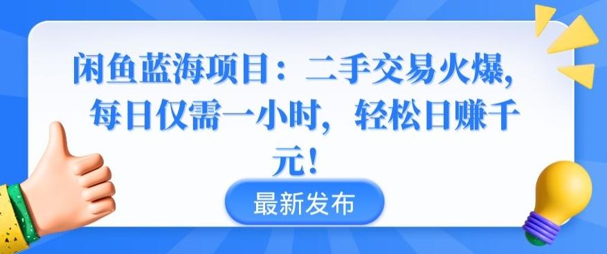 闲鱼蓝海项目：二手交易火爆，每日仅需一小时，轻松日赚千元【揭秘】-点子口袋网