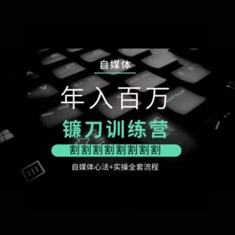 自媒体年入百万镰刀训练营，割割割割割割割割，自媒体心法+实操全套流程-点子口袋网
