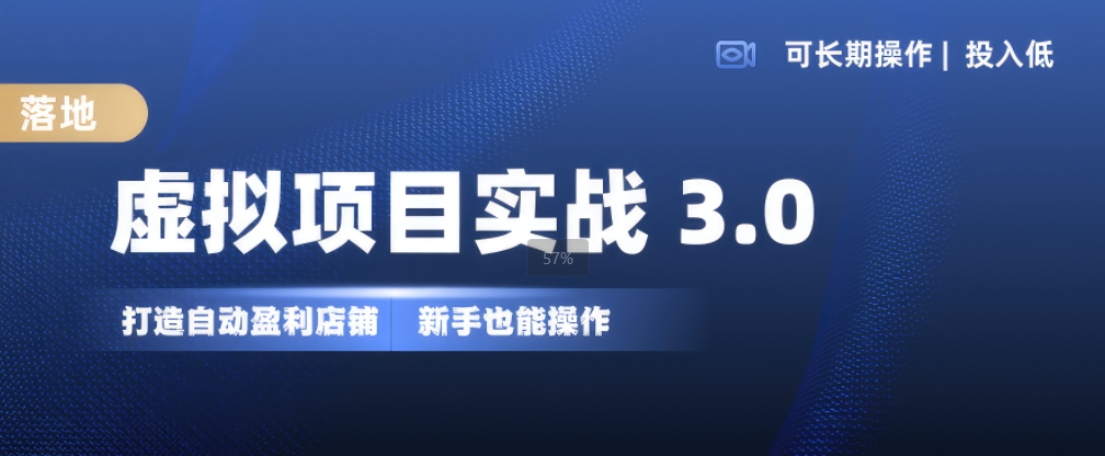 虚拟项目实战3.0，打造自动盈利店铺，可长期操作投入低，新手也能操作-点子口袋网