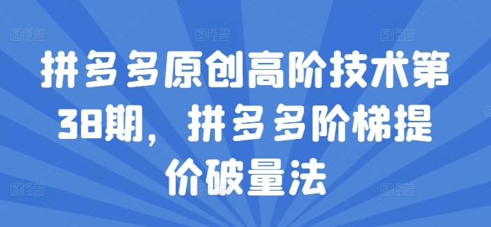 拼多多原创高阶技术第38期，拼多多阶梯提价破量法-点子口袋网