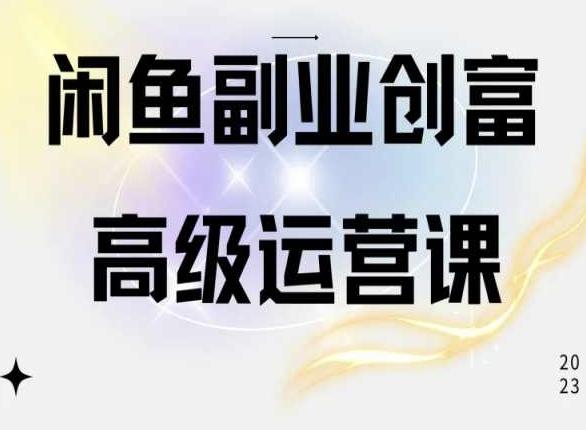 闲鱼电商运营高级课程，一部手机学会闲鱼开店赚钱-点子口袋网