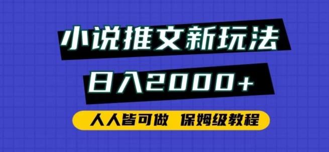 小说推文新玩法，日入2000+，人人皆可做，保姆级教程【揭秘】-点子口袋网