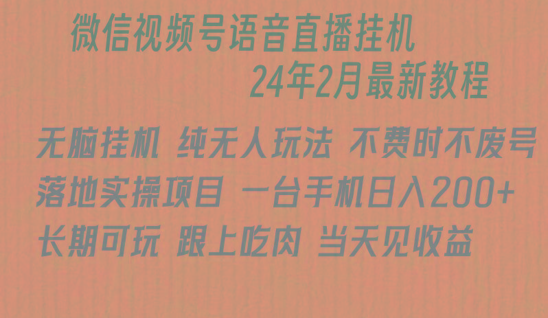 微信直播无脑挂机落地实操项目，单日躺赚收益200+-点子口袋网