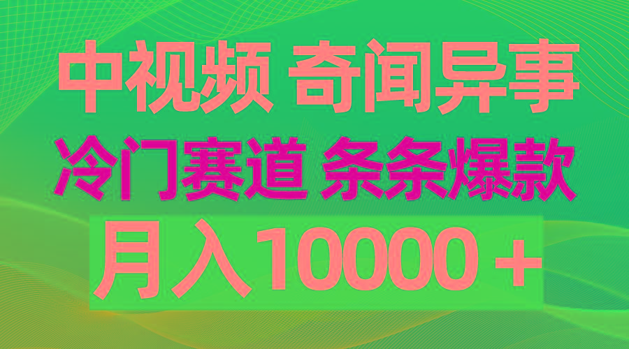 (9627期)中视频奇闻异事，冷门赛道条条爆款，月入10000＋-点子口袋网