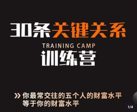 30条关键关系训练营，你关系最近的5个人决定你的财富水平-点子口袋网