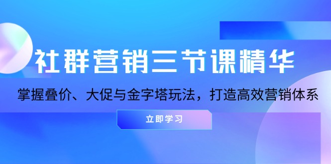 社群营销三节课精华：掌握叠价、大促与金字塔玩法，打造高效营销体系-点子口袋网