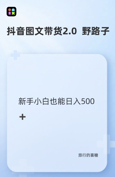 抖音图文带货野路子2.0玩法，暴力起号，单日收益多张，小白也可轻松上手【揭秘】-点子口袋网