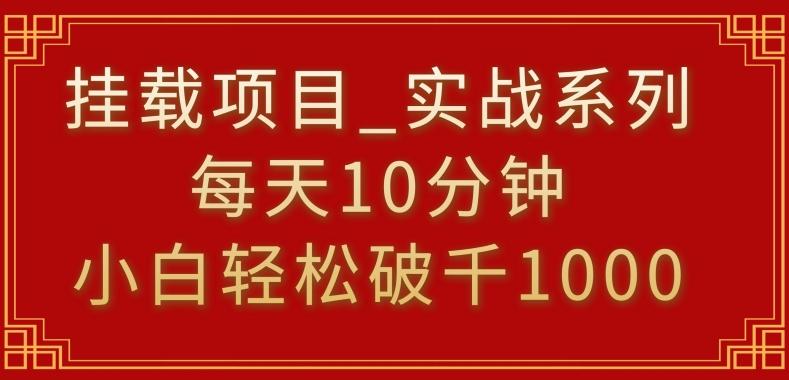 挂载项目，小白轻松破1000，每天10分钟，实战系列保姆级教程【揭秘】-点子口袋网