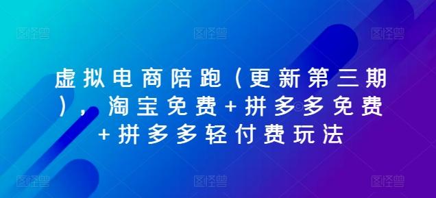 虚拟电商陪跑(更新第三期)，淘宝免费+拼多多免费+拼多多轻付费玩法-点子口袋网