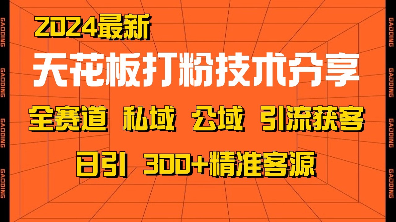 天花板打粉技术分享，野路子玩法 曝光玩法免费矩阵自热技术日引2000+精准客户-点子口袋网