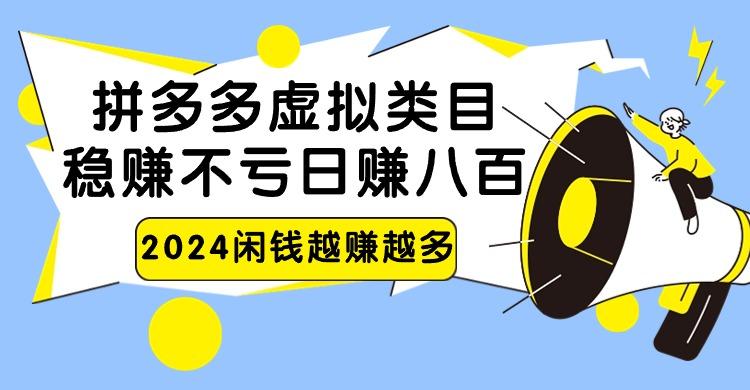 2024拼多多虚拟类目，日赚八百无本万利-点子口袋网