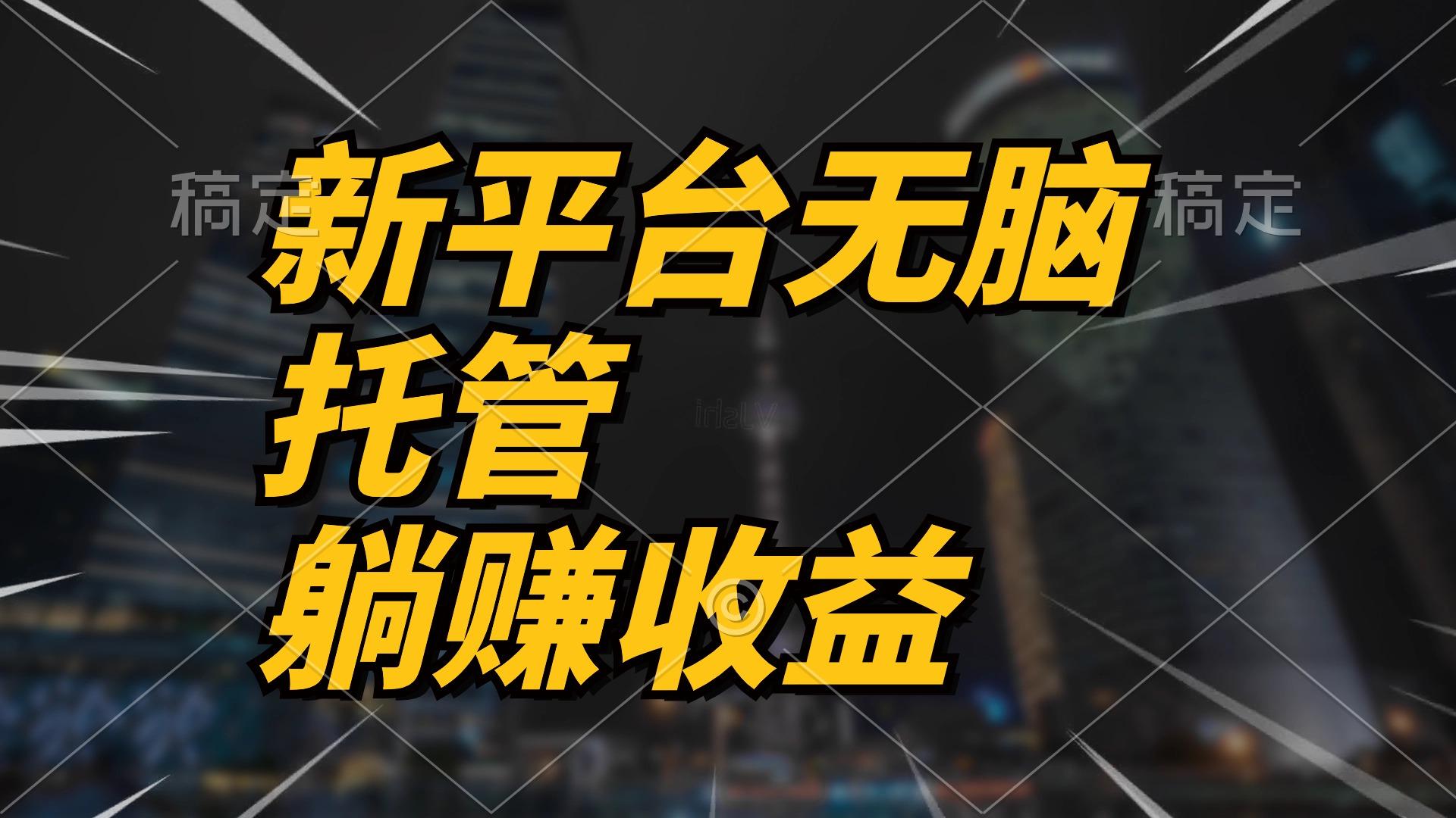 最新平台一键托管，躺赚收益分成 配合管道收益，日产无上限-点子口袋网