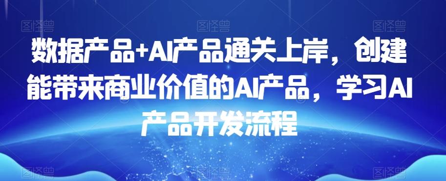 数据产品+AI产品通关上岸，创建能带来商业价值的AI产品，学习AI产品开发流程-点子口袋网