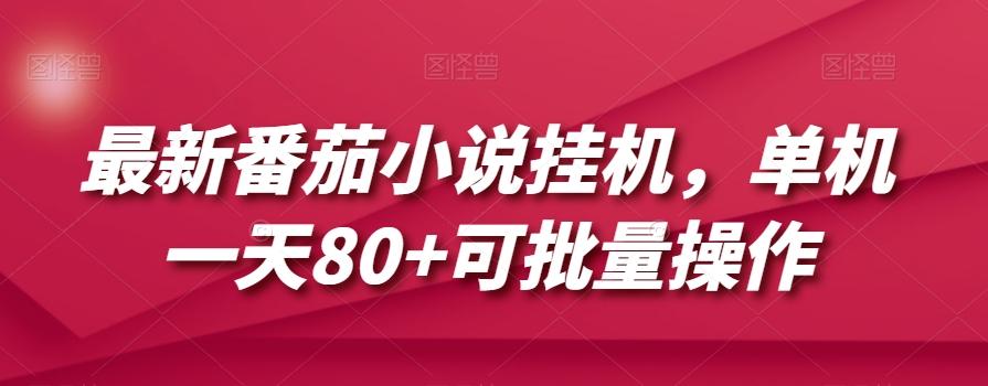 最新番茄小说挂机，单机一天80+可批量操作【揭秘】-点子口袋网