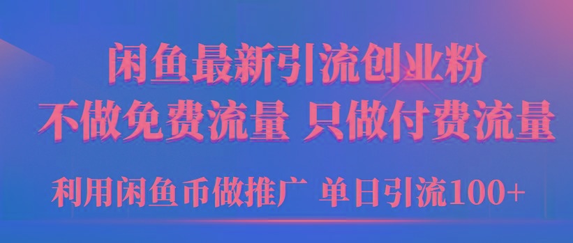 (9584期)2024年闲鱼币推广引流创业粉，不做免费流量，只做付费流量，单日引流100+-点子口袋网