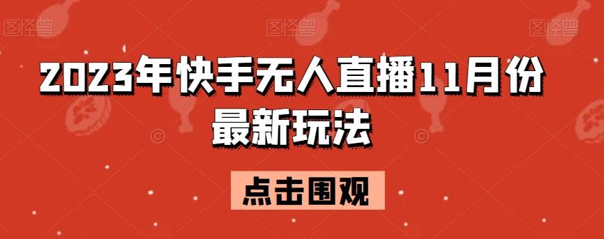 2023年快手无人直播11月份最新玩法-点子口袋网